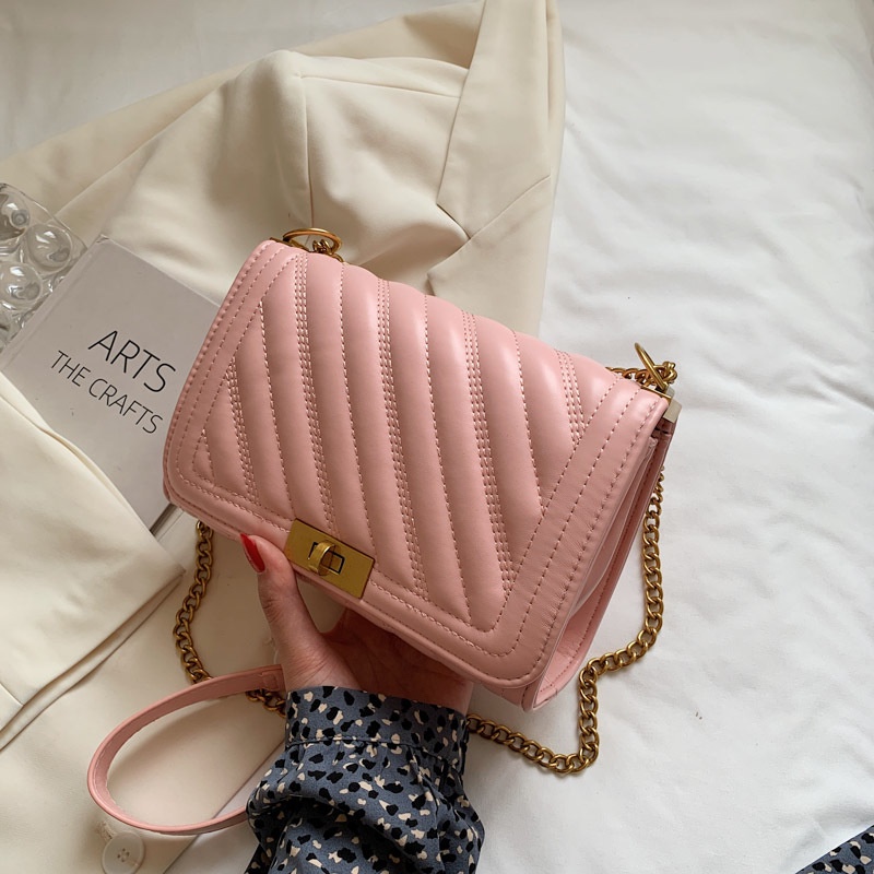 Túi Đeo Chéo Phối Dây Xích Thời Trang Đường Phố Cá Tính Cho Nữ