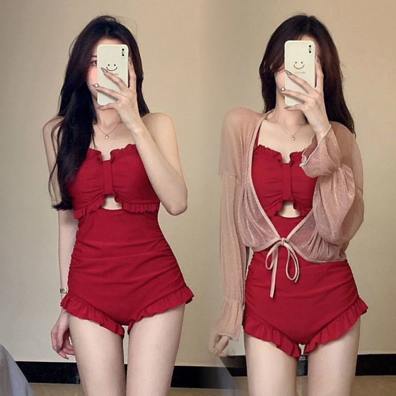 Đồ bơi liền thân màu trơn thời trang quyến rũ cho nữ