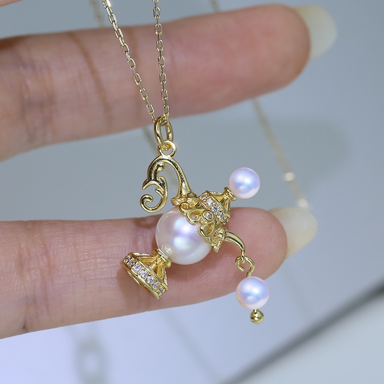 Mặt Dây Chuyền Bạc 925 Hình Ấm Trà Độc Đáo Giá Đỡ