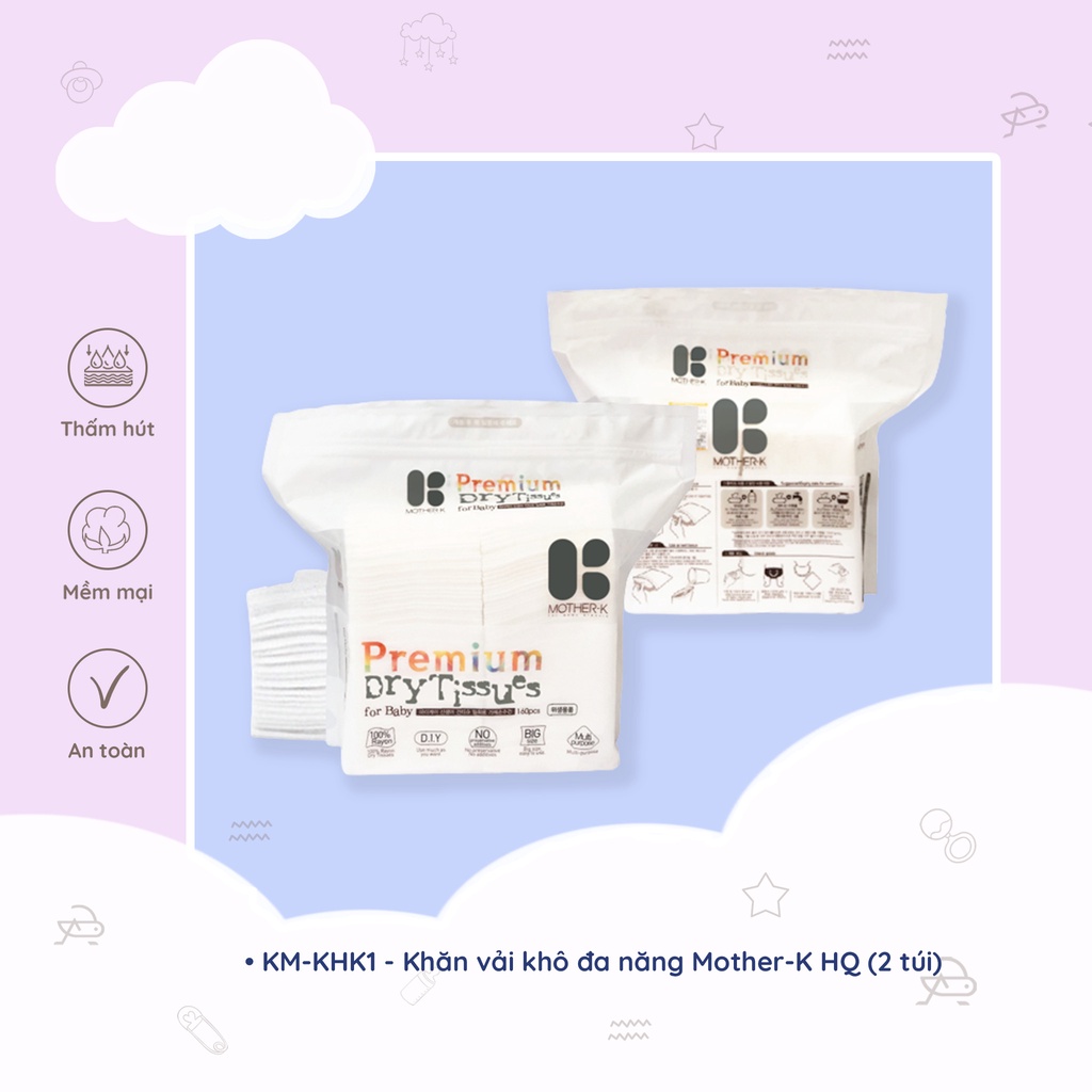 Combo 2 Bịch Khăn Khô Đa Năng Mother-K Hàn Quốc Tiện Dụng Chăm Sóc Bé