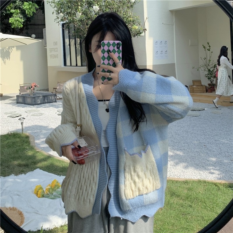 Hàng Sẵn_ Áo khoác len nữ khí chất váy hoa retro phong cách hàn