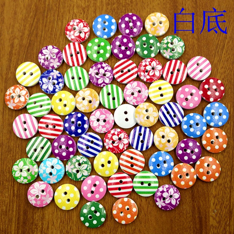 Set 100 Nút Gỗ 2 Lỗ Hình Hoa Dùng Để Làm Đồ Thủ Công