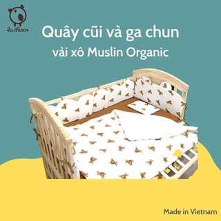 Quây cũi, ga chun vải xô Muslin cao cấp Made in Vietnam