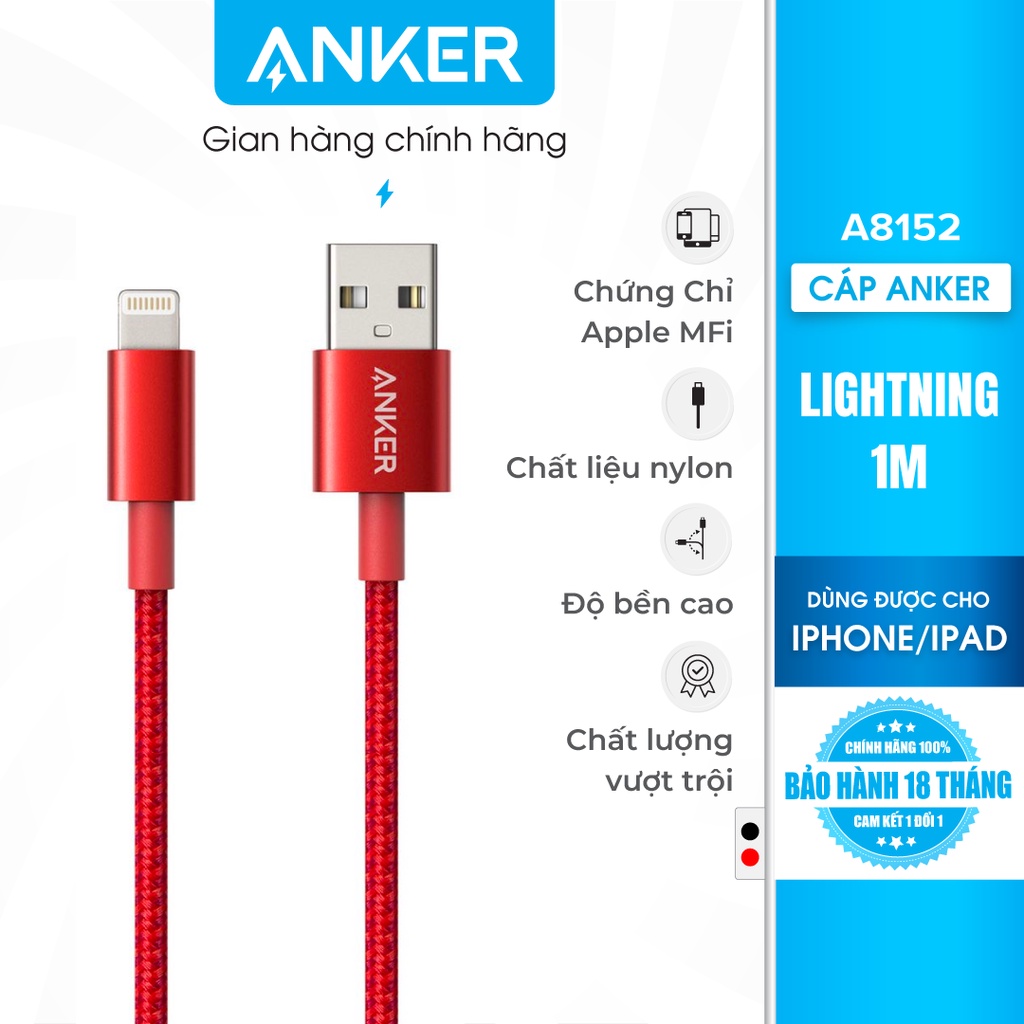 Cáp sạc ANKER Powerline Lightning dài 1m A8152