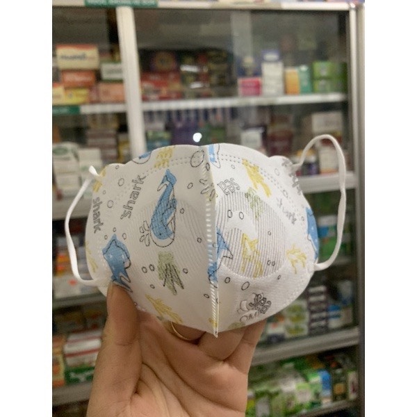 Hộp 10 khẩu trang y tế Ômi 3D tai Gấu cho bé