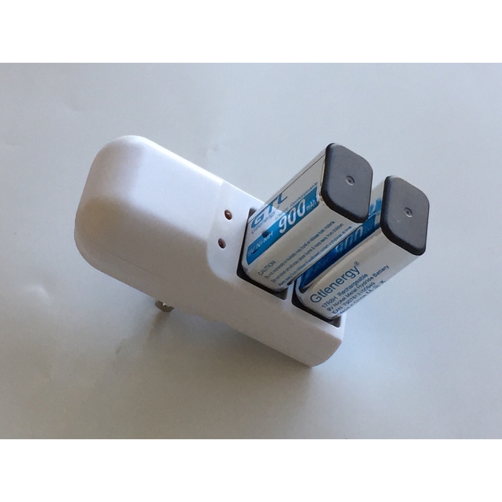 2 Pin Vuông 9v -Sạc lại - 900mAh +  Sạc Pin 6F22