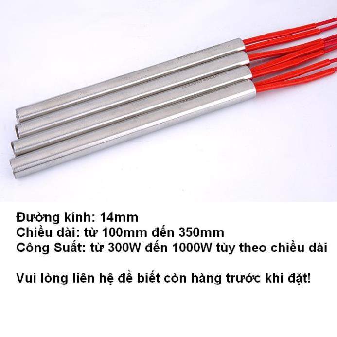 Điện trở một đầu phi 20 , ti nhiệt, điện trở khô 1 đầu, điện trở đốt nóng, điện trở sấy khuôn