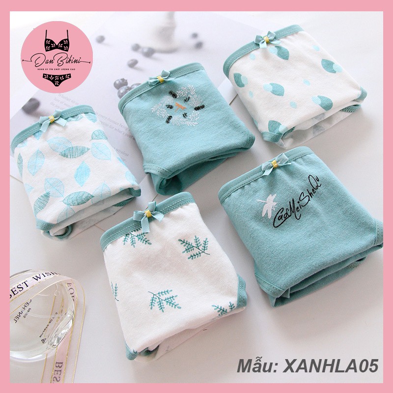 Quần Lót Nữ Cotton kháng khuẩn thoáng mát tông xanh lá dễ thương mã 1311 | BigBuy360 - bigbuy360.vn