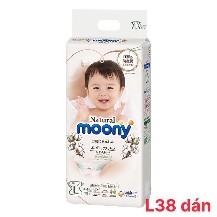 Bỉm Moony Natural Moony Natural Nội Địa Chính Hãng - Bỉm Moony Dán/Quần Đủ Size NB63/S58/