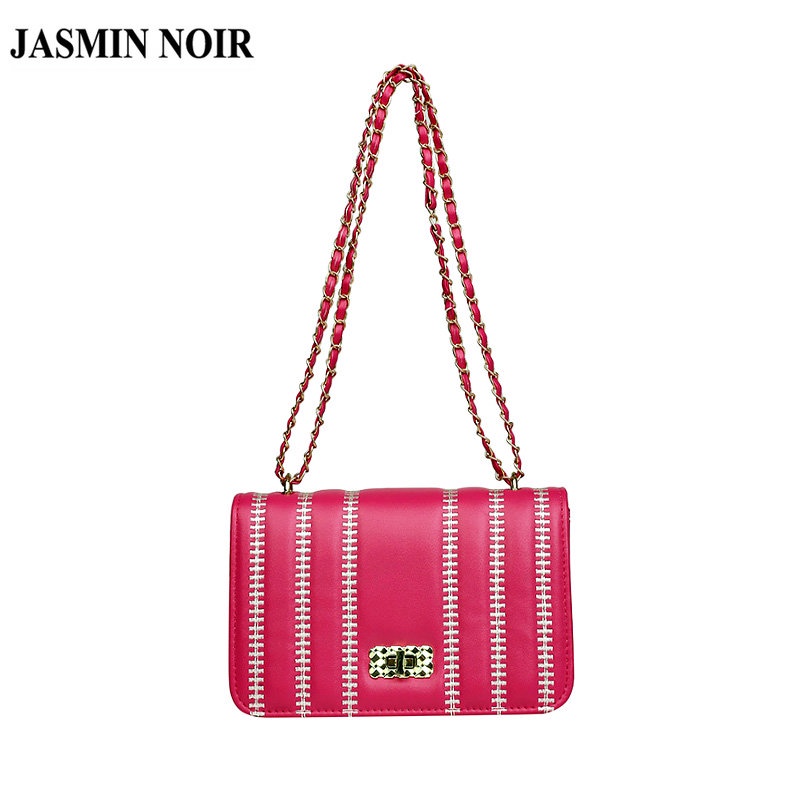 Túi Xách JASMIN NOIR Đeo Chéo Nắp Gập In Họa Tiết Kẻ Sọc Cho Nữ