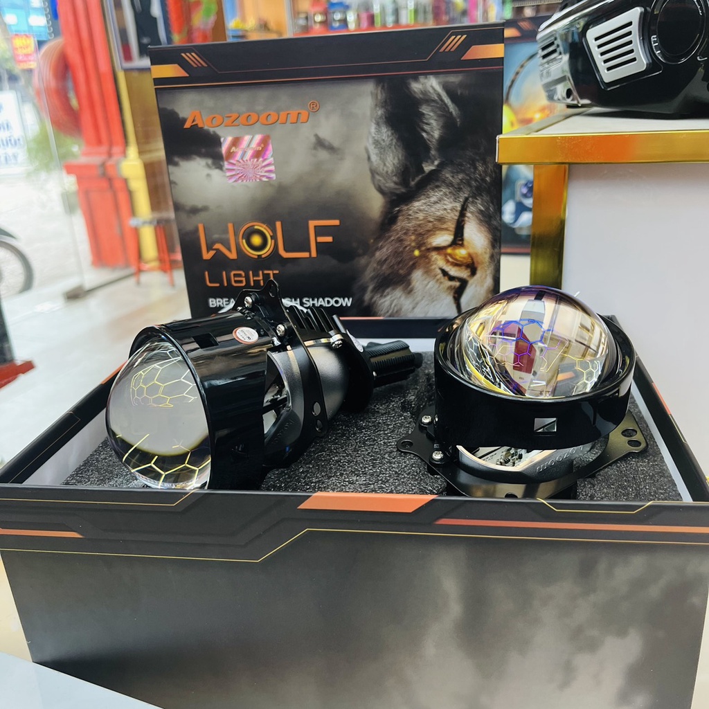 Đèn Bi Led Wolf Light Aozoom Gắn Xe Ô Tô , Xe Hơi Chính Hãng Bảo Hành 3 Năm