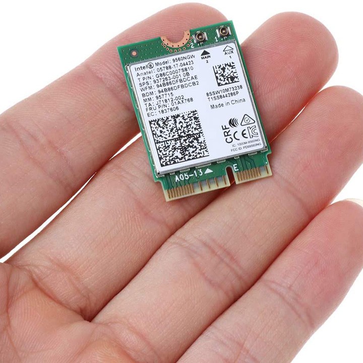 Card wifi chuẩn AC MU-MIMO 1.73Gbps tích hợp bluetooth 5.0 Intel 9560NGW PK04