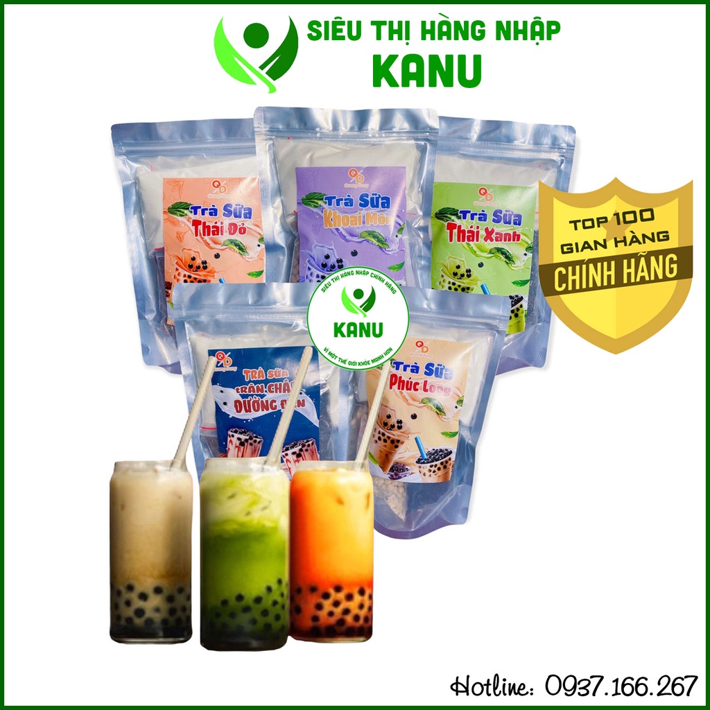 Set trà sữa trân châu tự pha Phúc Long/ Thái xanh/ Thái đỏ/ Khoai môn/ Đường đen & chè tự nấu ăn vặt
