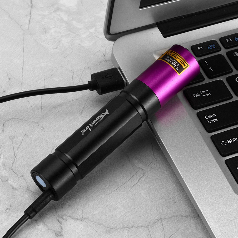 Đèn pin Alonefire SV011 UV 365nm cổng USB chuyên nghiệp