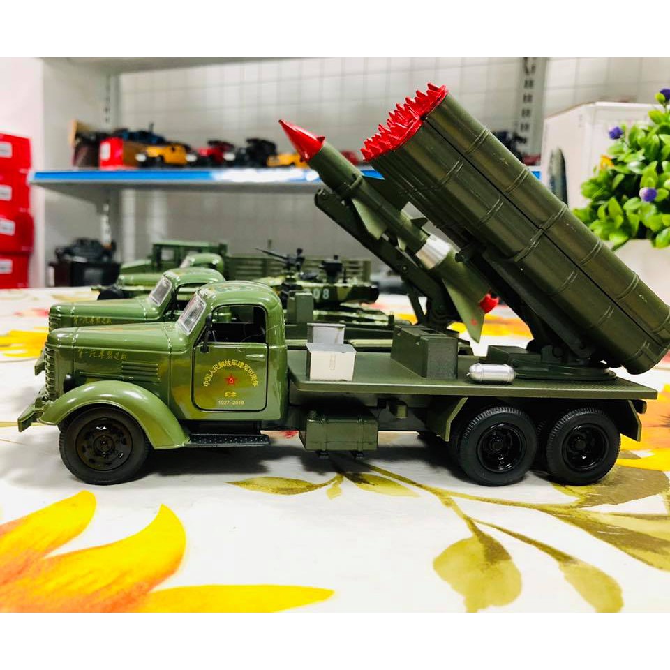 Mô hình xe quân sự Army 831- rocket car 1:32 [Green] - Xe chở tên lửa KIM LOẠI CAO CẤP