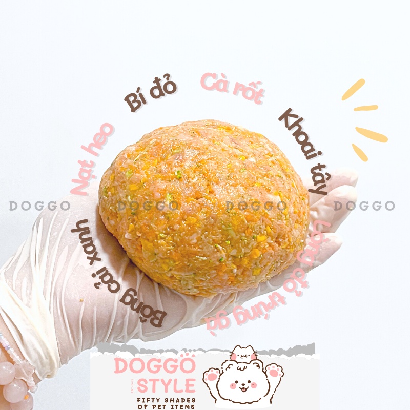 Bữa Ăn Dinh Dưỡng Cho Chó Và Mèo Xúc Xích Gà/Heo Rau Củ Tươi Hấp Cung Cấp Protein Chất Xơ DoggoStyle