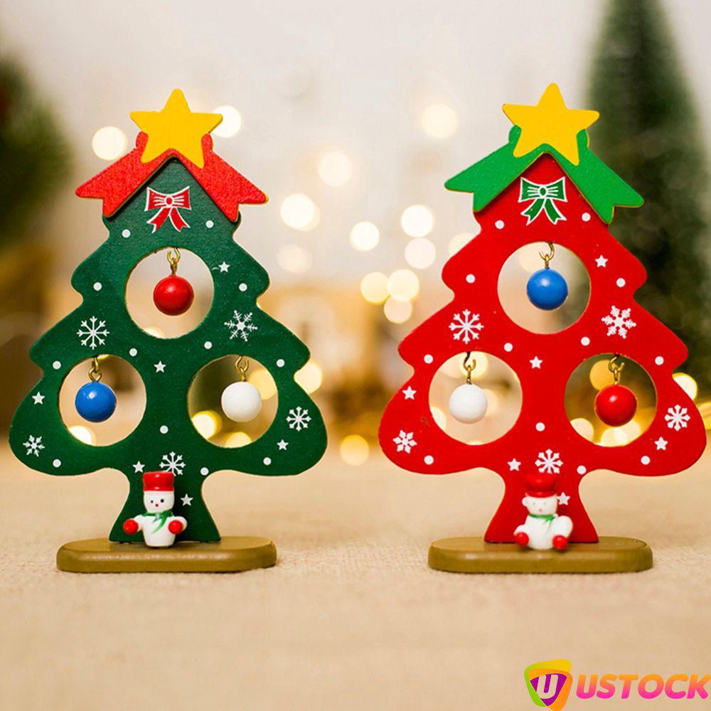 Cây thông Noel mini bằng gỗ trang trí giáng sinh