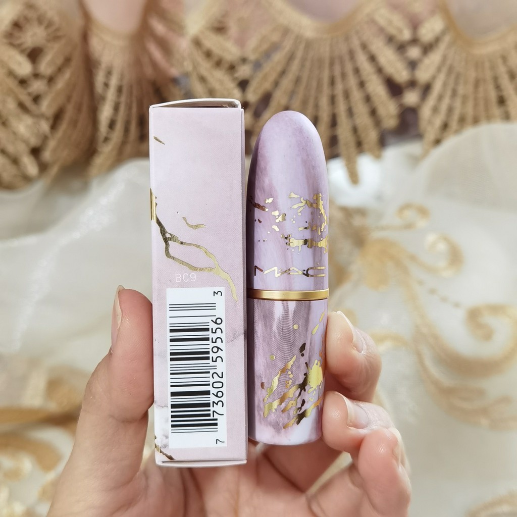 (Hàng Mới Về) Son Môi Mac 3g Vỏ Màu Vàng Hồng Thiết Kế Vỏ Họa Tiết Cẩm Thạch | BigBuy360 - bigbuy360.vn