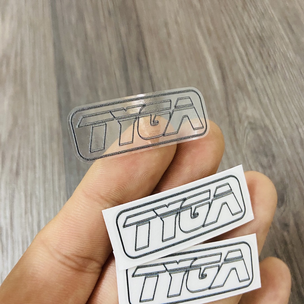 Tem in UV chữ TYGA cao cấp, tem trang trí xe máy LOGO TYGA