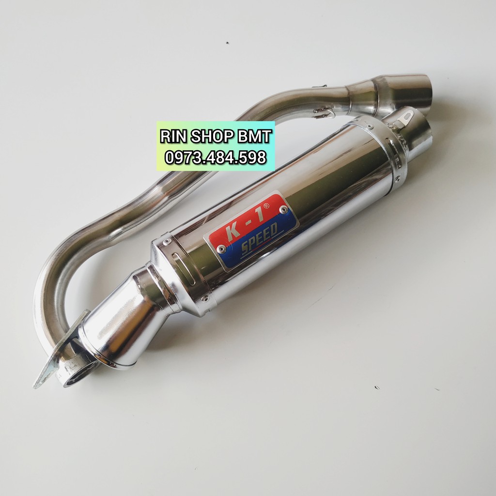 Pô K1 inox độ Nouvo Lx - Pô K1 Nouvo LX kèm cổ pô đầy đủ bộ