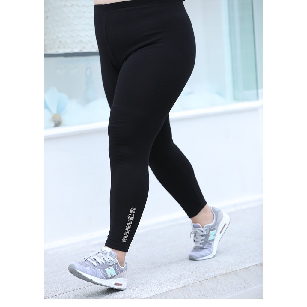 quần bó big size legging thun - dây kéo QA01