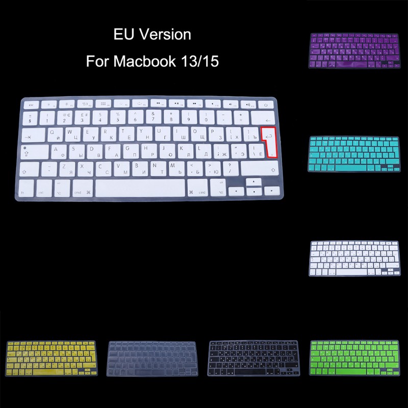 EU Version Russian Keyboard Silicone Skin Cover For Apple Macbook Air Pro 13 15