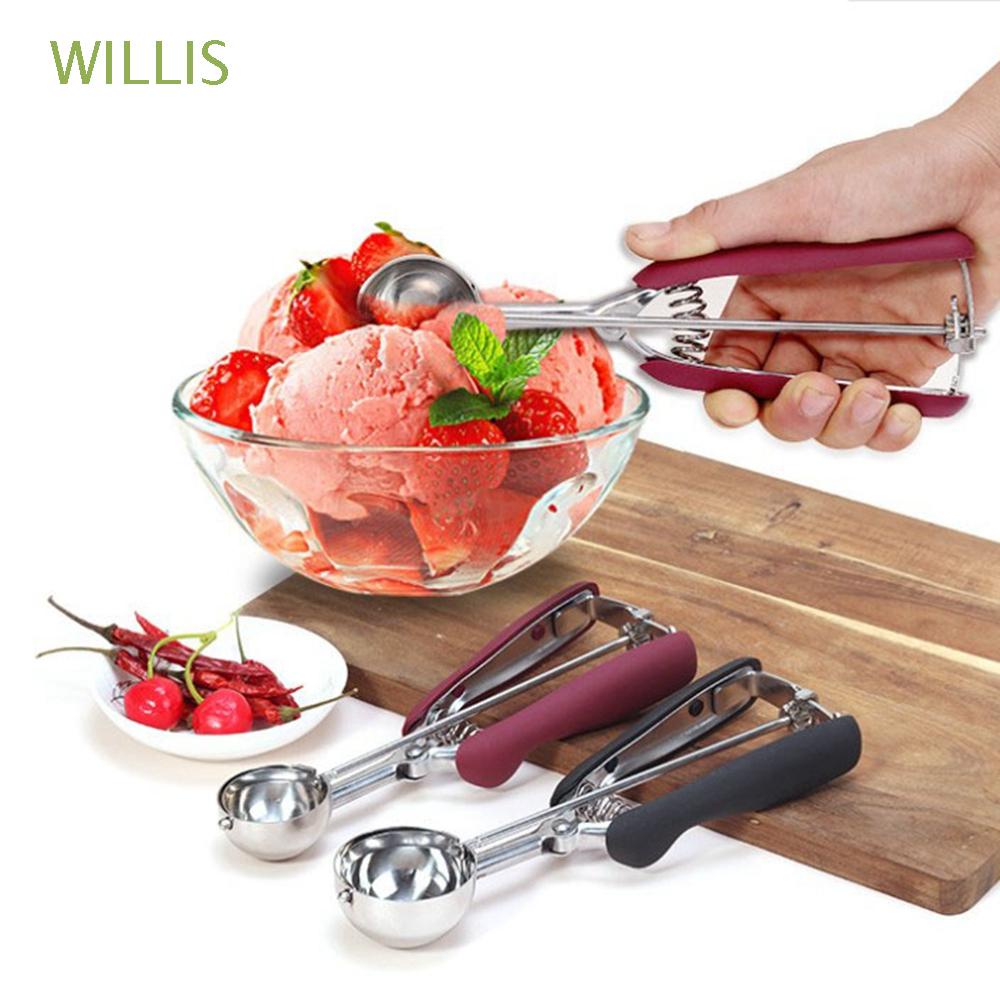 WILLIS Durable Ice Cream Scoop Cookie Ice Ball Digger Ice Ball  Spoon Stainless Steel Dough for Watermelon Meatball Mash Salad Kitchen Tool