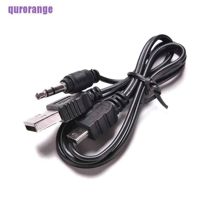 qurorange 3.5mm USB to Mini USB Standard Audio Jack Connection Cable for Speakers Mp3/4 UJS