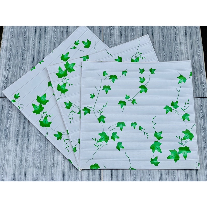 Xốp dán tường hoa văn lá Thường Xuân, kit ty, bồ công anh, hoa văn