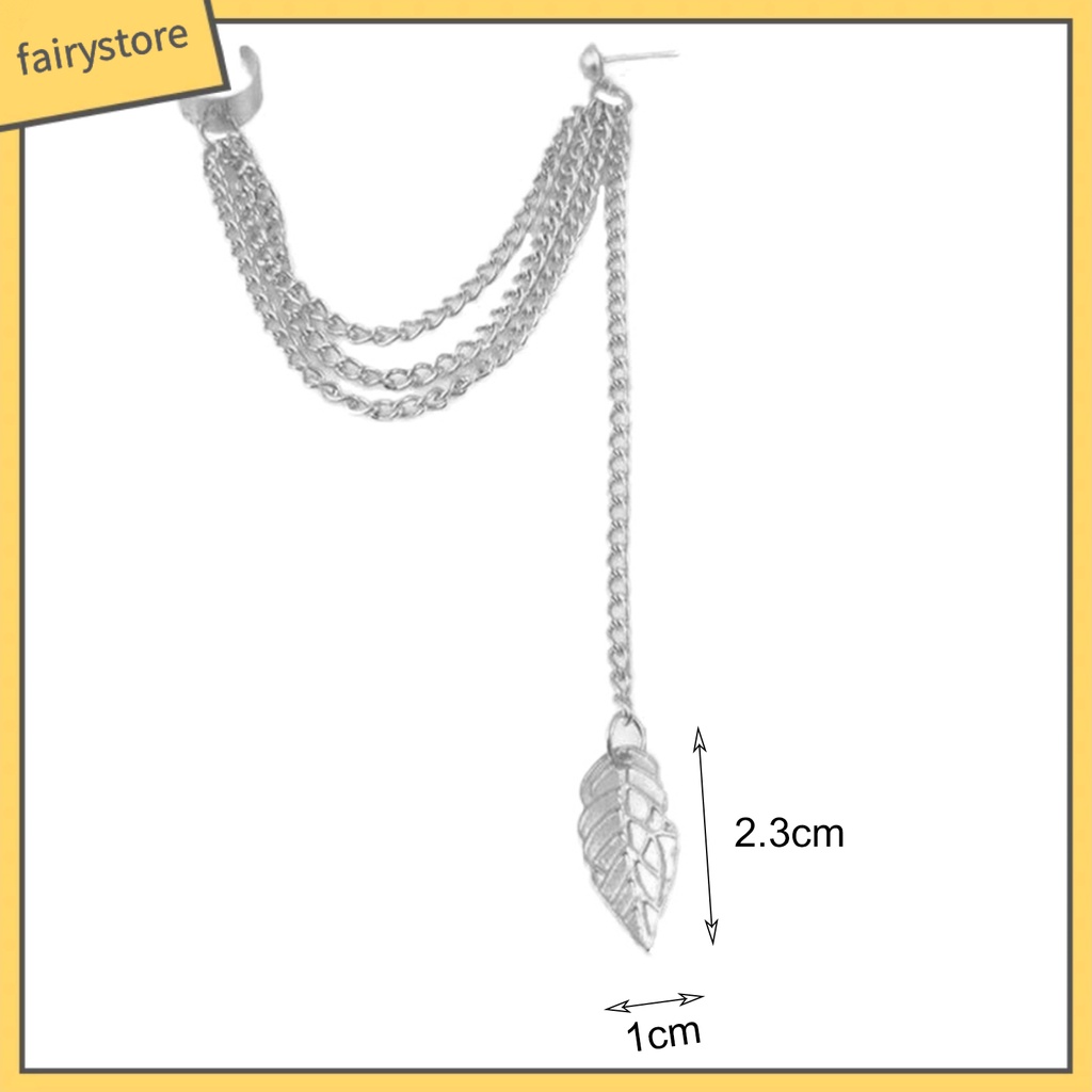 Khuyên Tai Dáng Dài Phối Mặt Hình Lá Độc Đáo Cá Tính