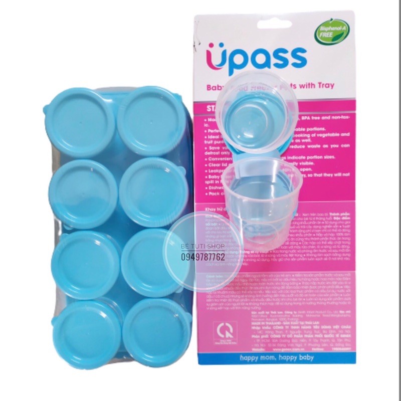 Bộ 8 Khay trữ đông và ăn dặm Upass Thái Lan (cốc 75ml)