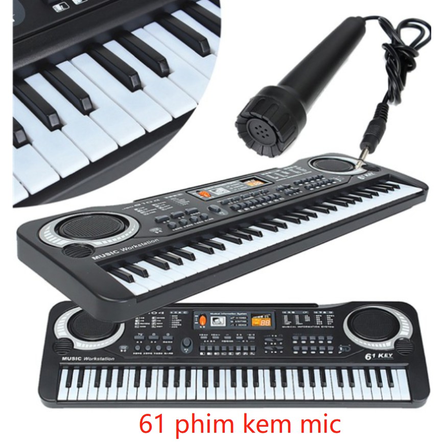 Đàn Piano Đàn Điện Tử 61 Phím Kèm mic Cho Bé Đàn Organ - Kèm video HDSD