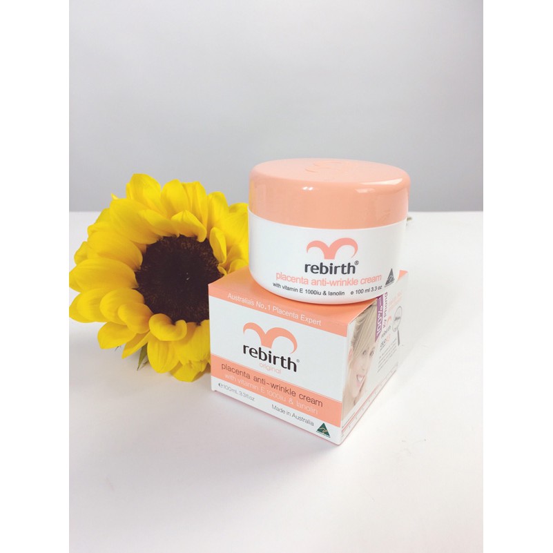 Kem Dưỡng Ẩm, Giảm Nám, Tàn Nhang, Mờ Vết Thâm Nhau Thai Cừu Rebirth Placenta Anti-Wrinkle Cream Úc 100ml