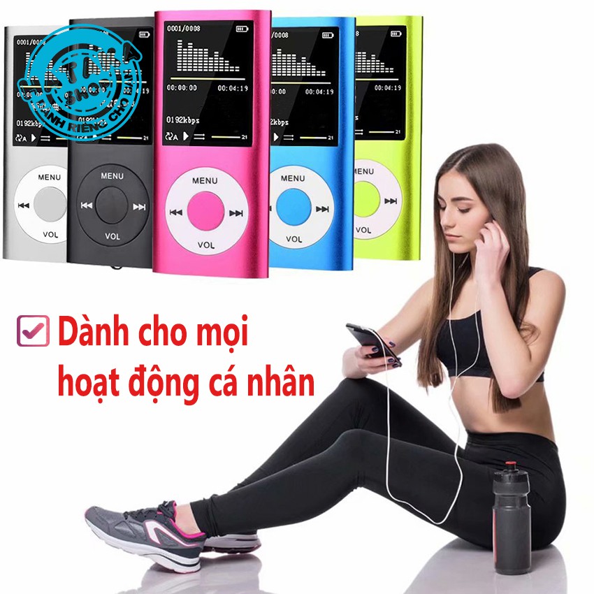 Máy nghe nhạc tặng thẻ nhớ 8GB có FM, ghi âm, siêu tiết kiệm-BTS-8GB