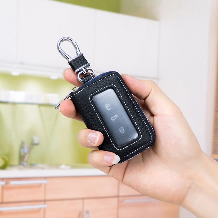 Ví Móc Chìa Khoá Da Bò Cao Cấp Nam Nữ, Túi Móc Chìa Khoá Thường, Ô Tô, Xe Máy, Smart Key - V56