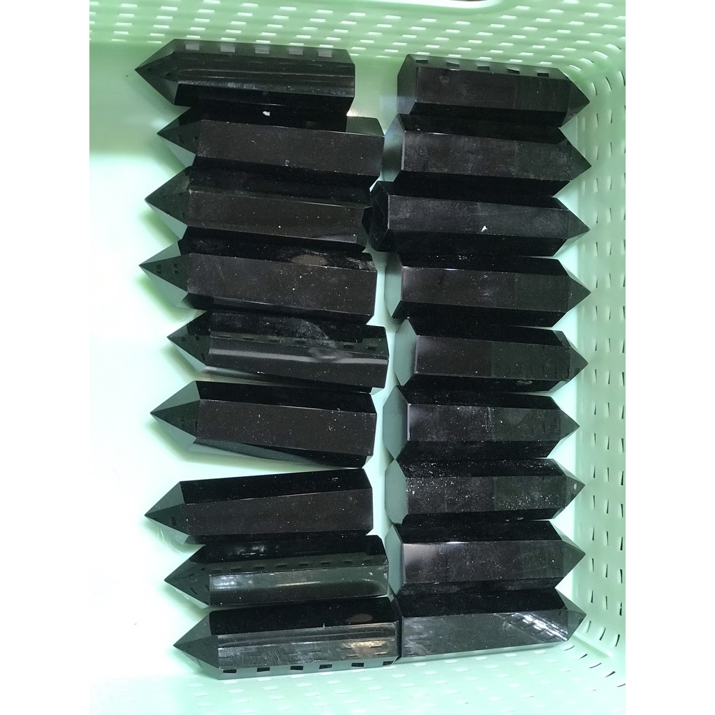 Trụ đá Onyx đen size nhỏ ( ~ 7 cm) - Trụ đá thanh tẩy màu đen