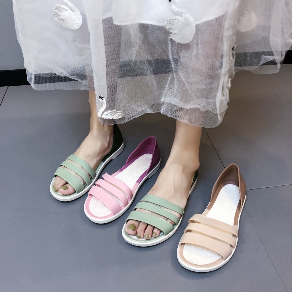 Dép Sandal Đế Bằng Phong Cách Hàn Quốc Thời Trang Mùa Hè Hàng Mới Dành Cho Bạn Nữ Mang Đi Biển