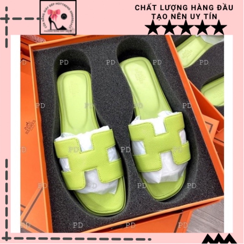 Dép HM Xanh nõn chuối hàng fullbox, bill, túi giấy (form rộng)