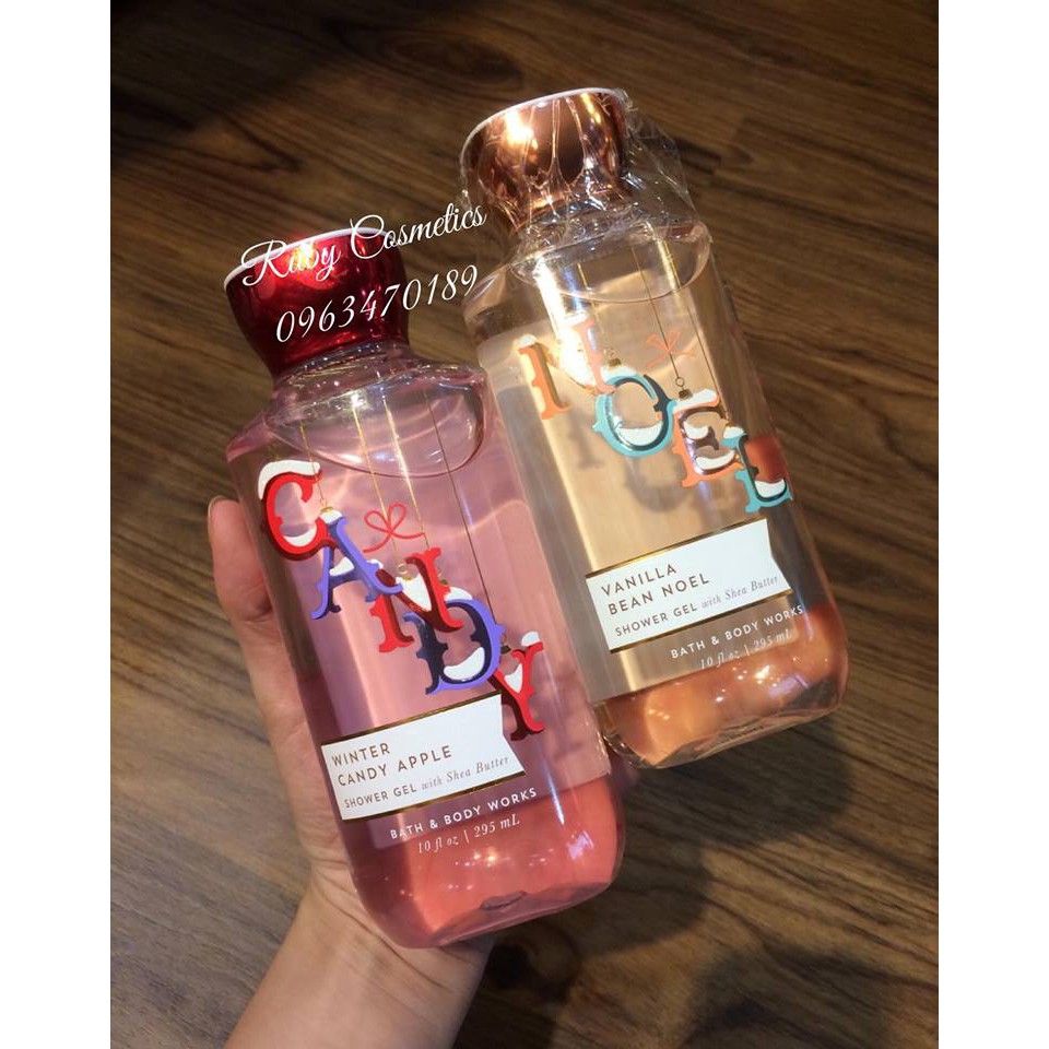 Sữa Tắm Bath & Body Works Shea & Vitamin E Shower Gel  - Phiên Bản giới hạn Giáng Sinh 2017 (Noel,Candy)