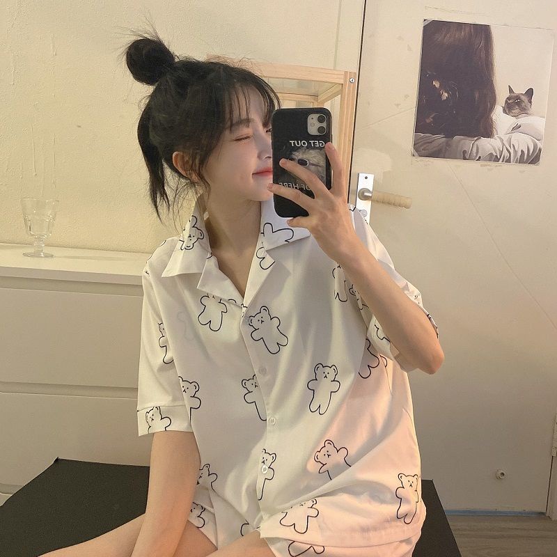 ❤️❤️Bộ đồ ngủ mặc nhà in hình gấu kiểu Hàn Quốc dễ thương cho nữ | BigBuy360 - bigbuy360.vn