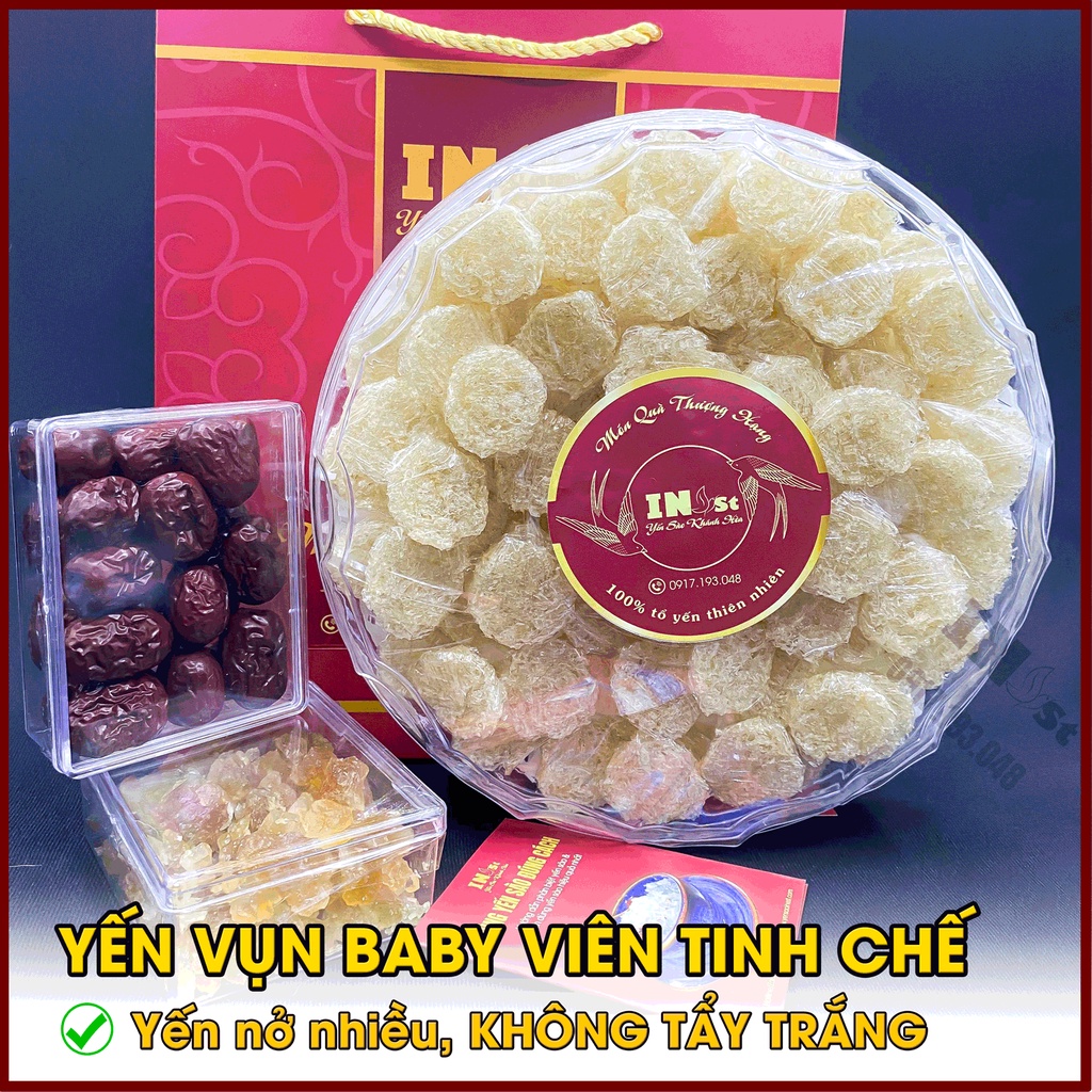 10 Yến Vụn Viên Baby Tinh Chế TẶNG KÈM 2 HŨ CHƯNG Yến Vụn Nguyên Chất Sạch Lông- Yến Sào Khánh Hòa INest