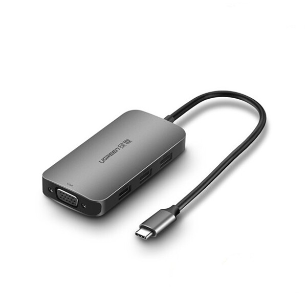 Cáp USB type-C sang VGA/ Hub USB 3.0 Ugreen 50210 chính hãng