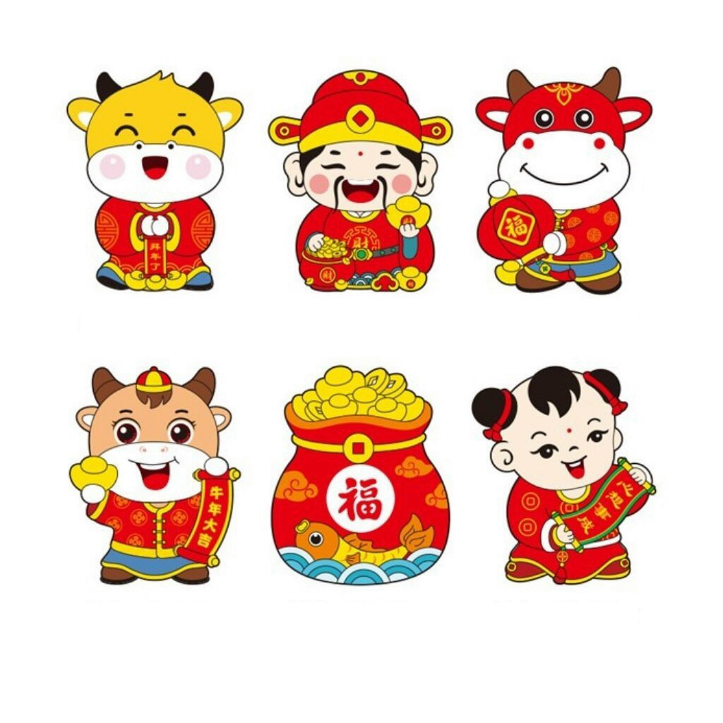 Bao Lì Xì 2021 Tân Sửu Hoạt Hình Chibi Đủ Mẫu Bìa Cứng Chuẩn Loại 1, To Dày và Chắc Chắn (6 mẫu 1 lốc)