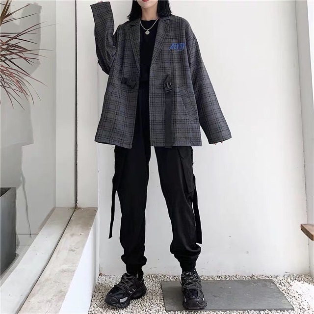 ORDER ÁO VEST CARO ĐEN UNISEX CÁ TÍNH ULZZANG | BigBuy360 - bigbuy360.vn