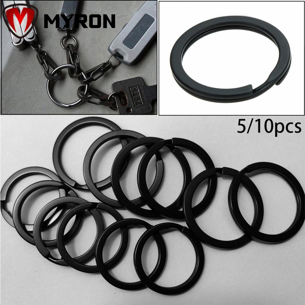 Set 5 / 10 móc khóa bằng thép không gỉ EDC màu đen đơn giản tiện dụng