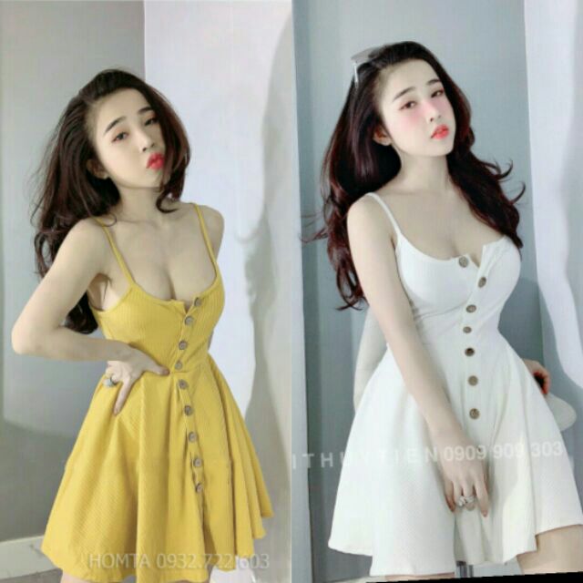 Đầm Dây Nút Dáng Xòe A2CĐ