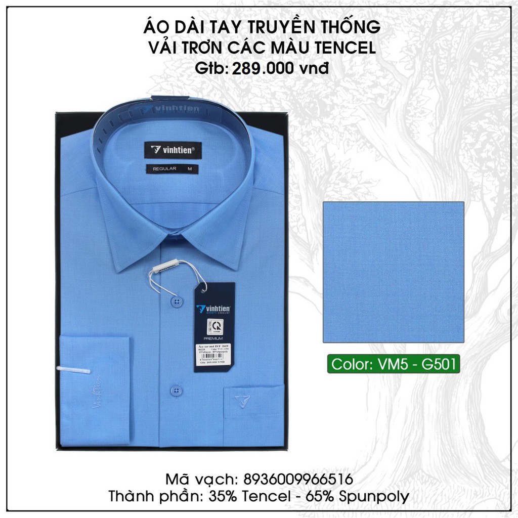 Áo Sơ Mi Dài Tay Trơn Màu Form Regular Vĩnh Tiến 289 | BigBuy360 - bigbuy360.vn