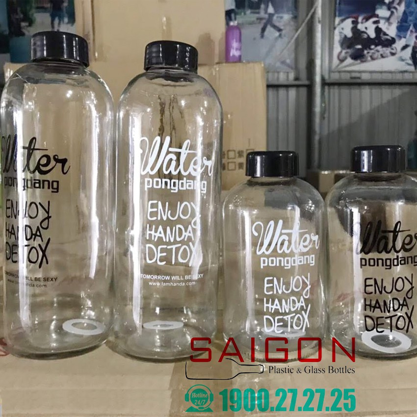 Bình Nước Thủy Tinh Water Detox Trong Suốt