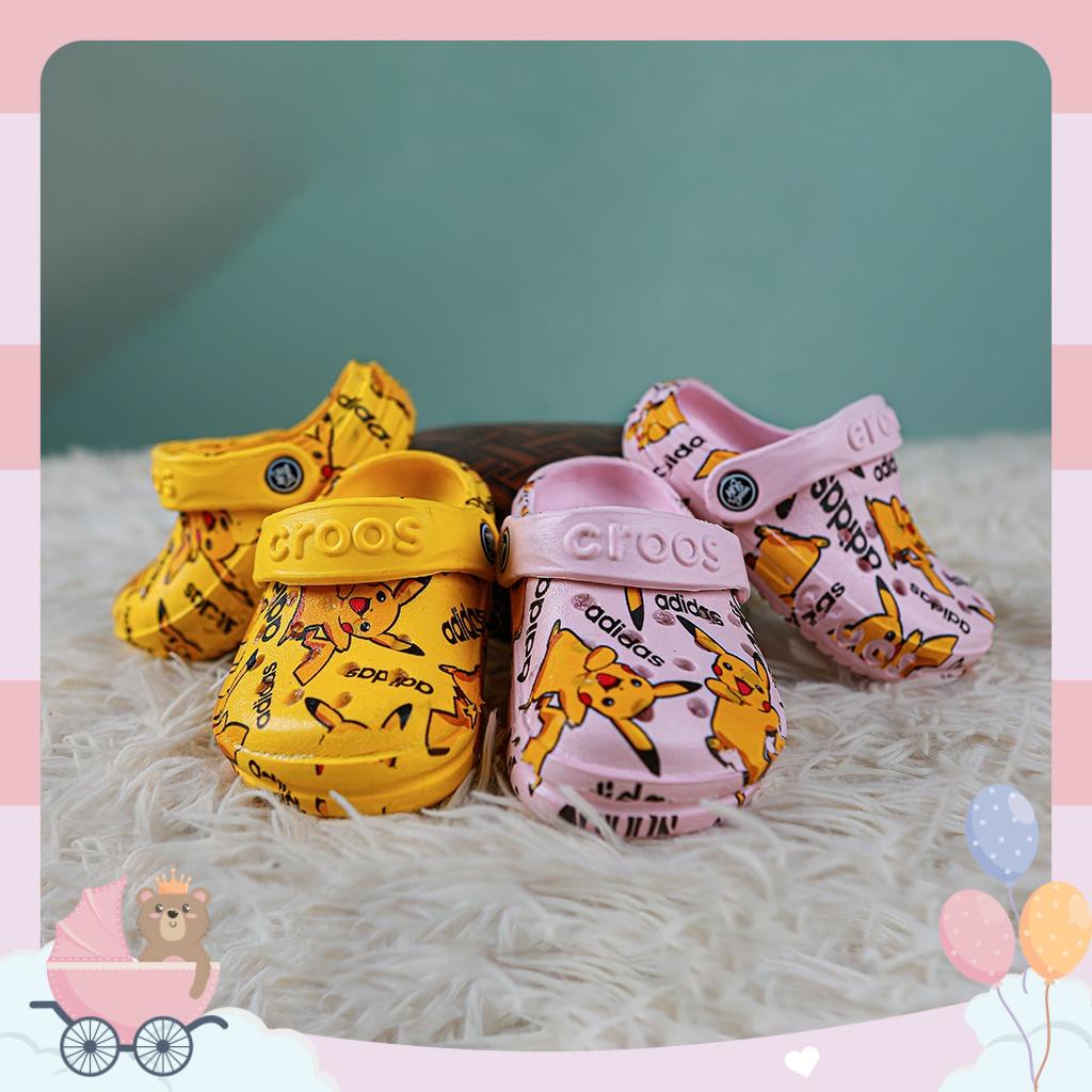 Dép Sục Trẻ Em in Hình Pikachu Size 3-10 Tháng Tuổi Siêu Nhẹ, Ôm Chân