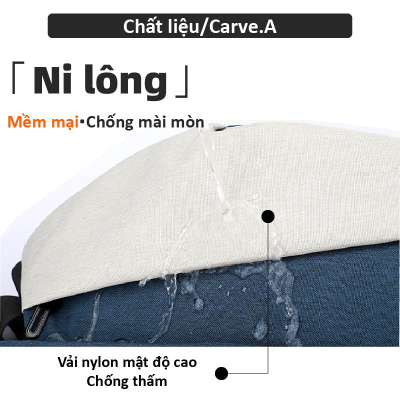 Carve.A Store Túi đựng ipad bộ đệm chống trộm bên hông ba lô túi đeo chéo bên túi ngực túi bên ba lô túi đeo vai nam ba lô nam mặt sau túi đeo chéo